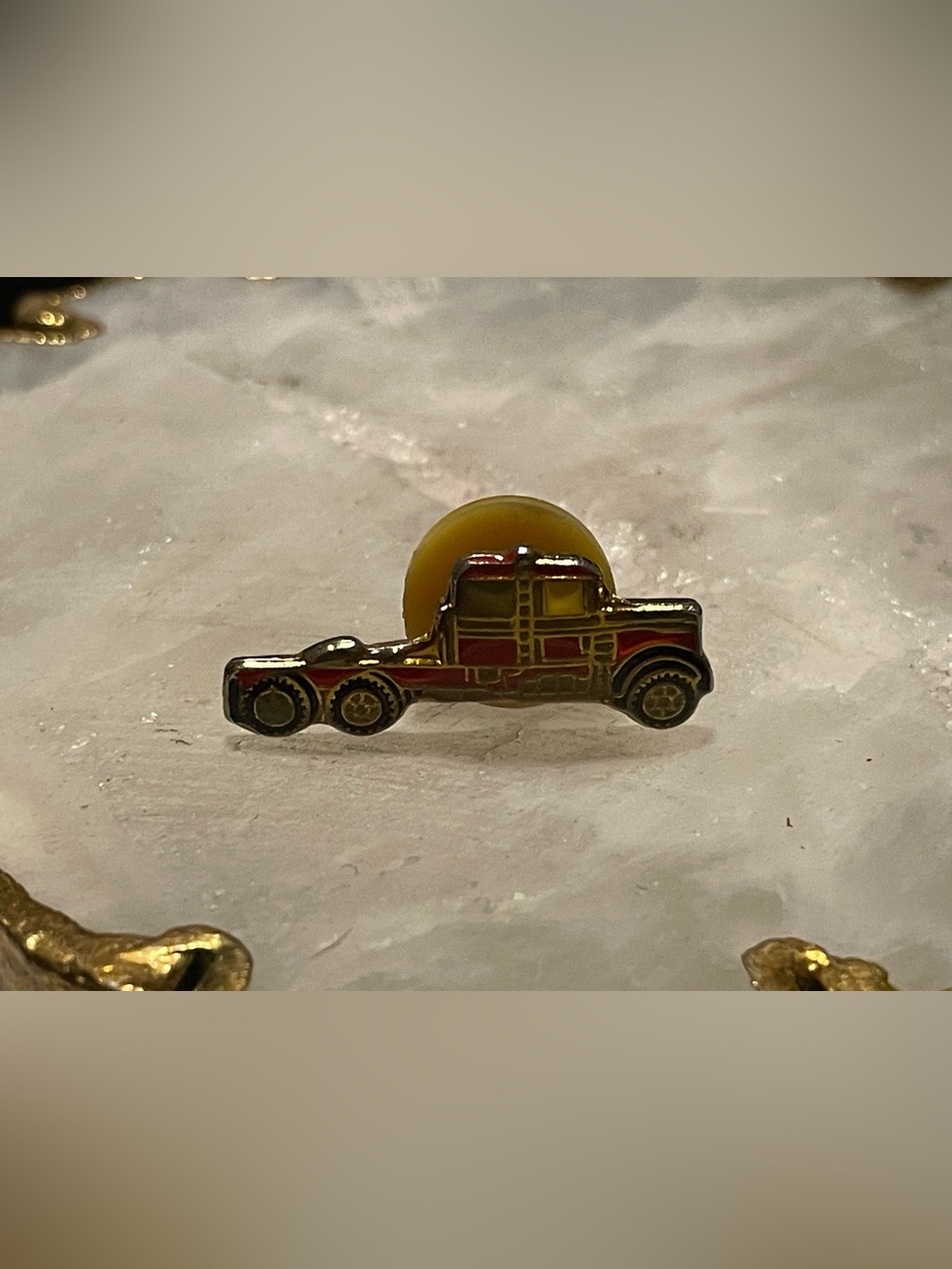 Vintage Red Enamel Truck Pin #8597
